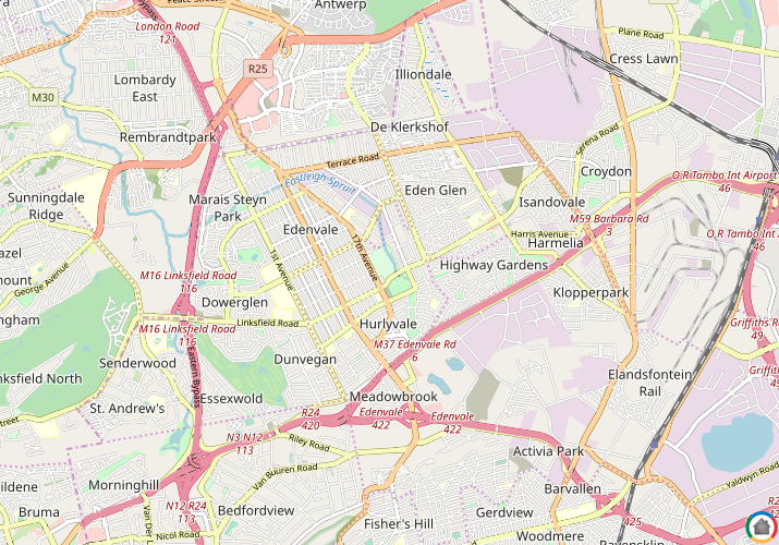 Map location of JP Bezuidenhout Park